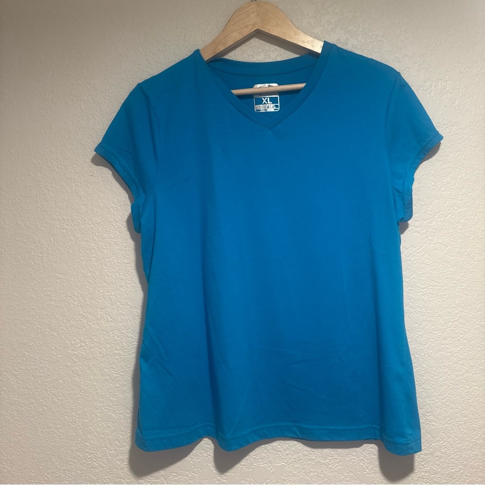 Women's Blue V-Neck Top